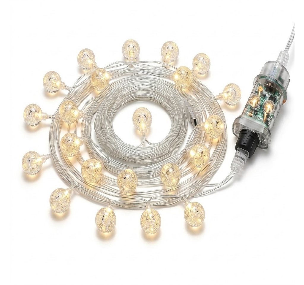 kowdom Lichterkette LED Lichterkette 15m Kugel 8 Modi dimmbar für Innen & Außen IP44, 15m, 100 LEDs, warmweiß, dimmbar, Timer, IP44 Bild 2