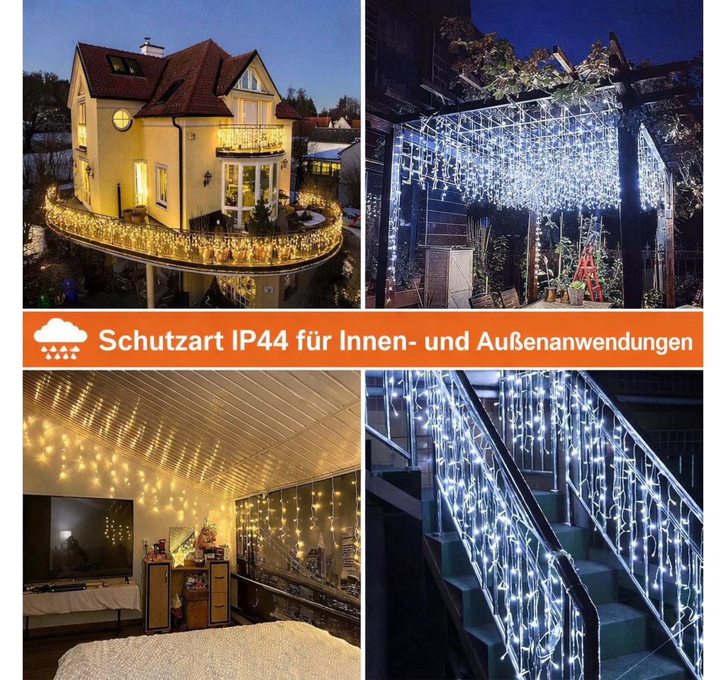 Diyarts LED-Lichternetz, 320-flammig, 15,75m Warm- & Kaltweiß Lichterkette 11 Modi, Timer & Fernbedienung Bild 2
