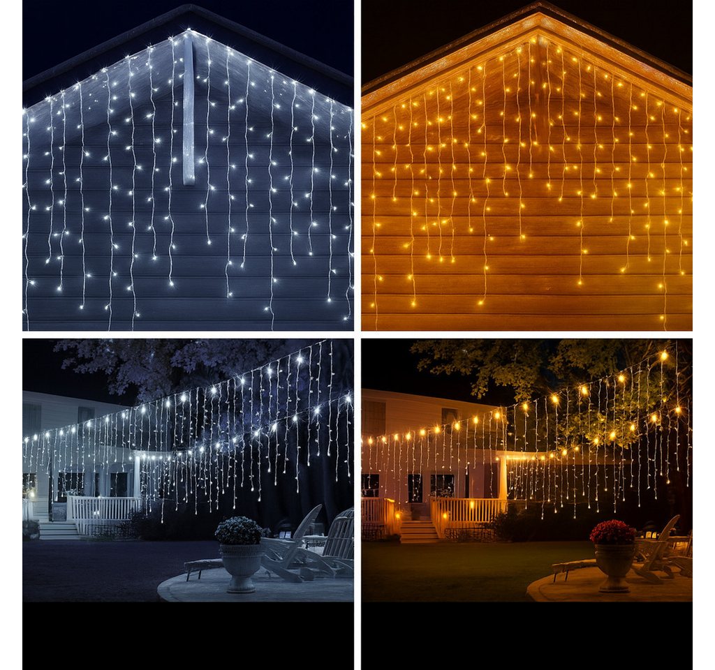 Diyarts LED-Lichternetz, 320-flammig, 15,75m Warm- & Kaltweiß Lichterkette 11 Modi, Timer & Fernbedienung Bild 5