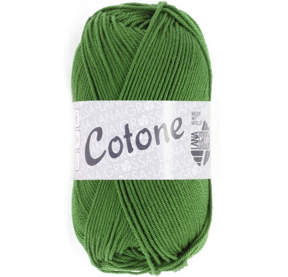 LANA GROSSA Cotone 0054 farngrün Häkelwolle, 125 m