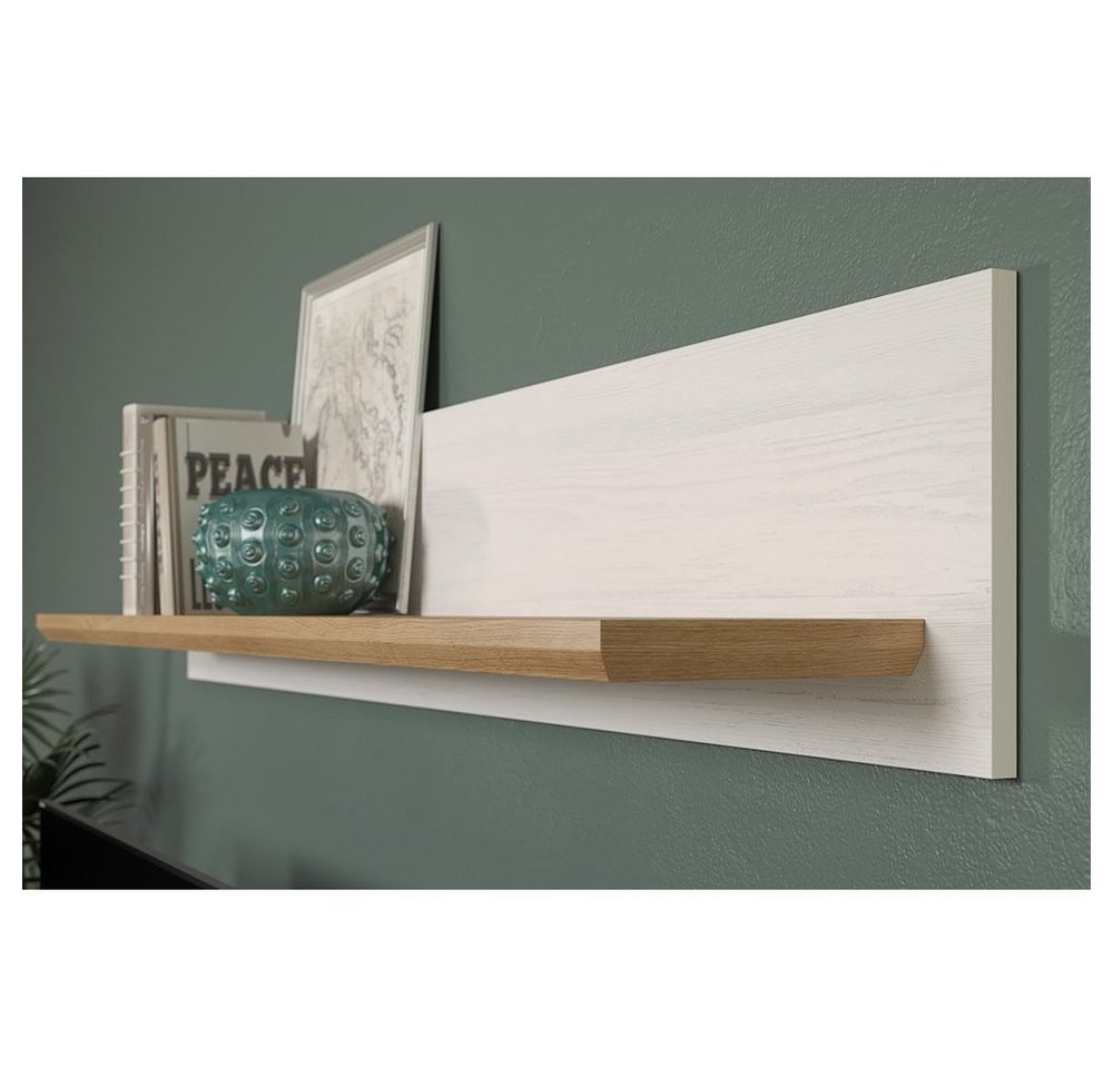 trendteam Wandboard, Wandregal Hängeregal Flurgarderobe Wandablage Regal Weiß 146x25x21cm Bild 2
