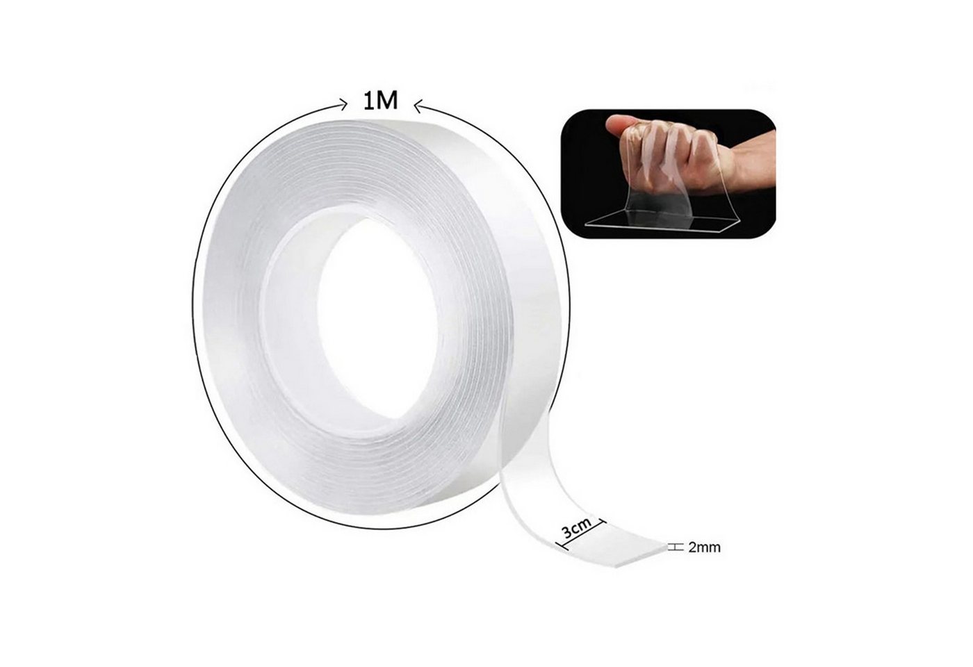 TSB Werk Klebeband Nano Tape Klebeband Nanotape Nanoklebeband Doppelseitig, Extra Stark, Transparent Bild 3