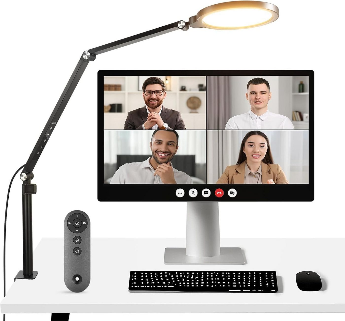 Neewer Ringlicht R18 Ringlicht 7", 18W, Dimmbar, mit Touchpanel und Fernbedienung, mit Gelenkarm und C Klemme, für Streaming Videokonferen Telefon Zoom Bild 2