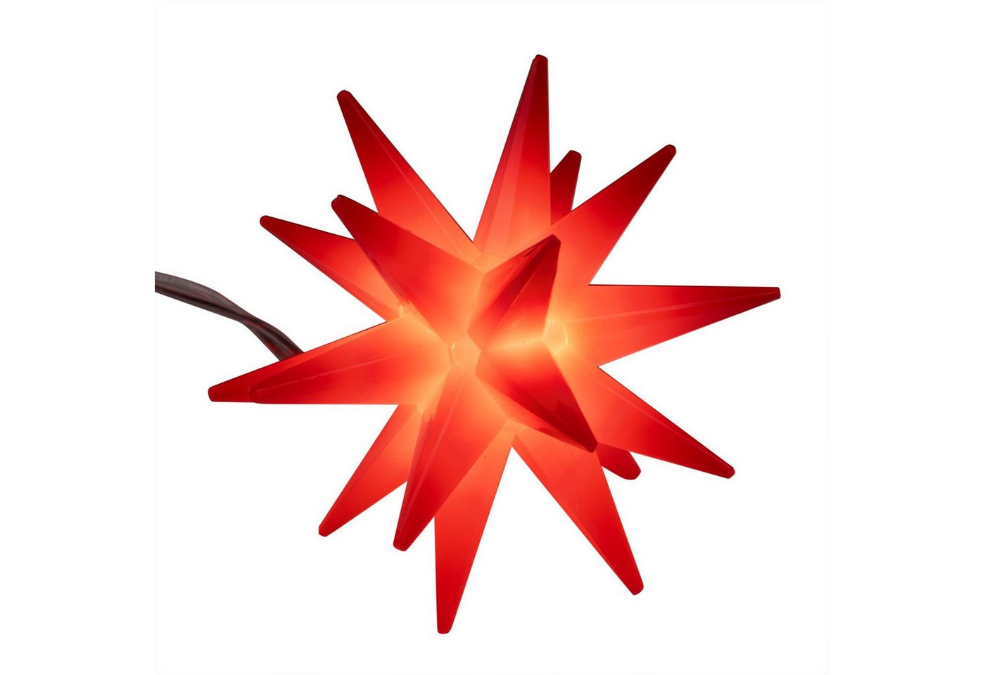 Gravidus LED-Lichterkette LED Lichterkette Sterne rot 5 warm weiße LEDs 6 cm Ø Timer Bild 5