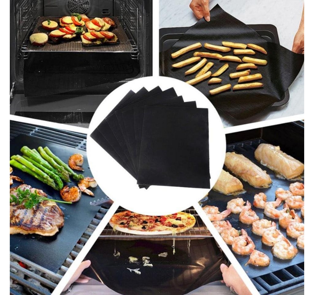 Zaewry Grillplatte BBQ Grillmatte, Gasgril Backpapier Backmatten (2-St), zum Grillen von Fleisch, Gemüse, Kochen, Backen, Grillen und Backen Bild 4