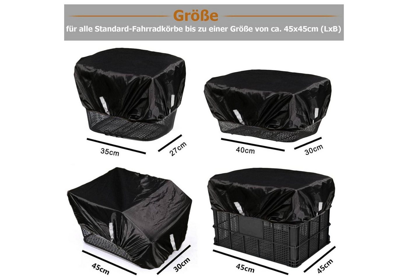 LuxusKollektion Abdeckhaube Korbabdeckung Fahrrad wasserdicht Neon Gelb Einheitsgröße Bild 5