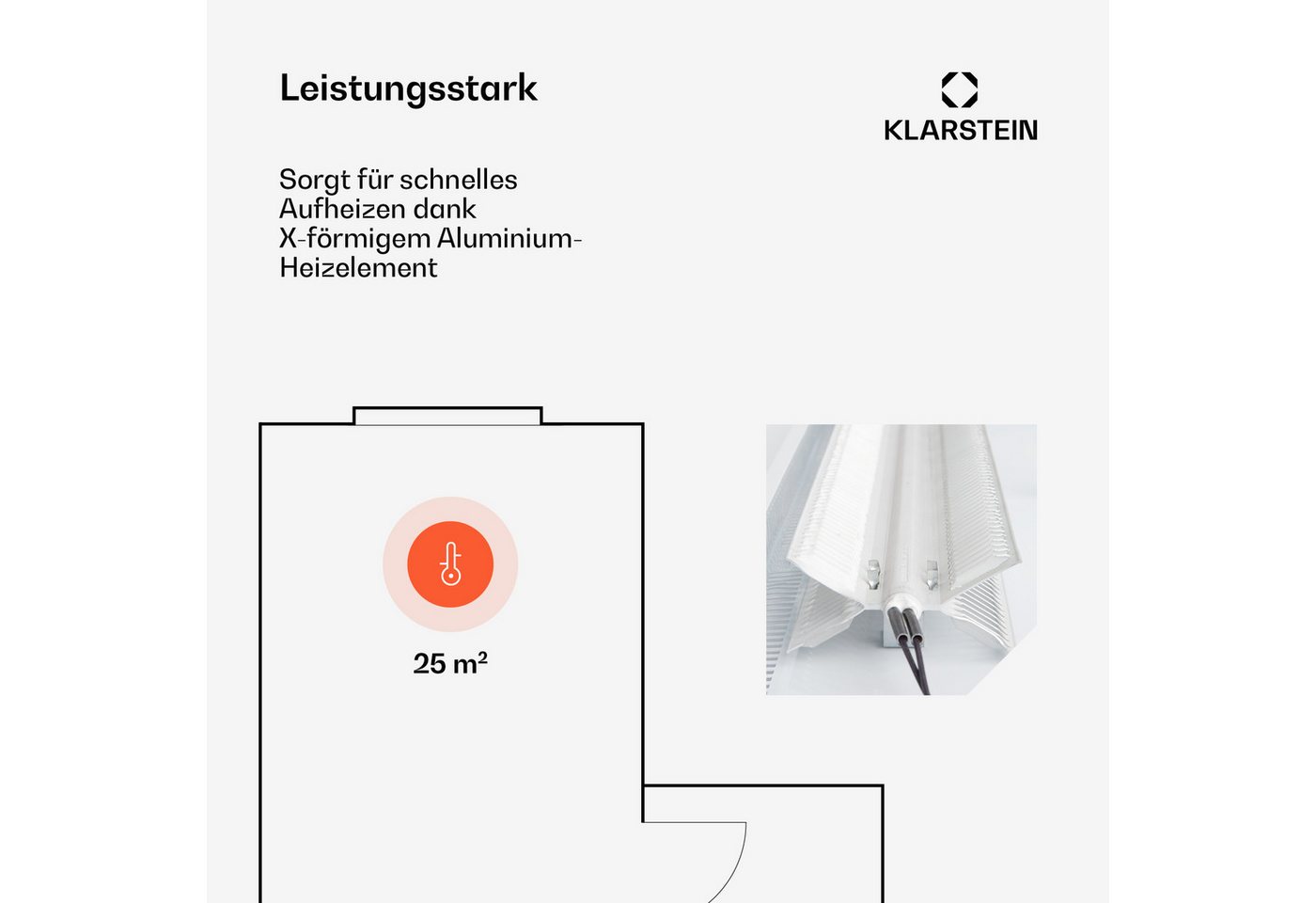Klarstein Heizstrahler Bansin Smart 2500, elektrische Konvektor Heizung Elektrokoheizung elektrischer Heizkörper Bild 3