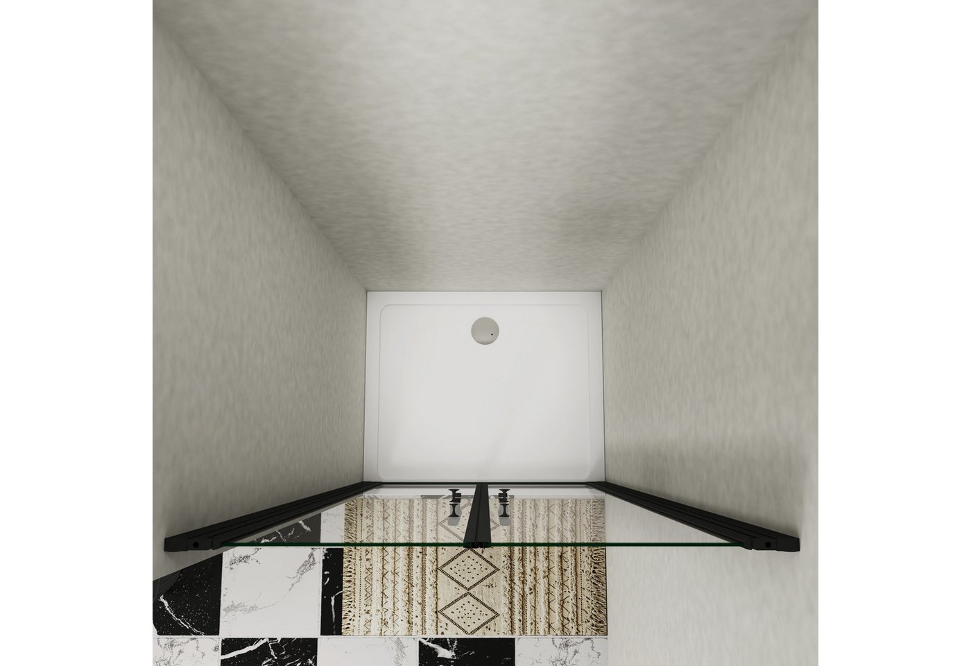 duschspa Dusch-Drehtür Schwingtür Duschtür Duschkabine Duschabtrennung Nischentür NANO Glas, 70x180 cm, Sicherheitsglas, Nano Glas