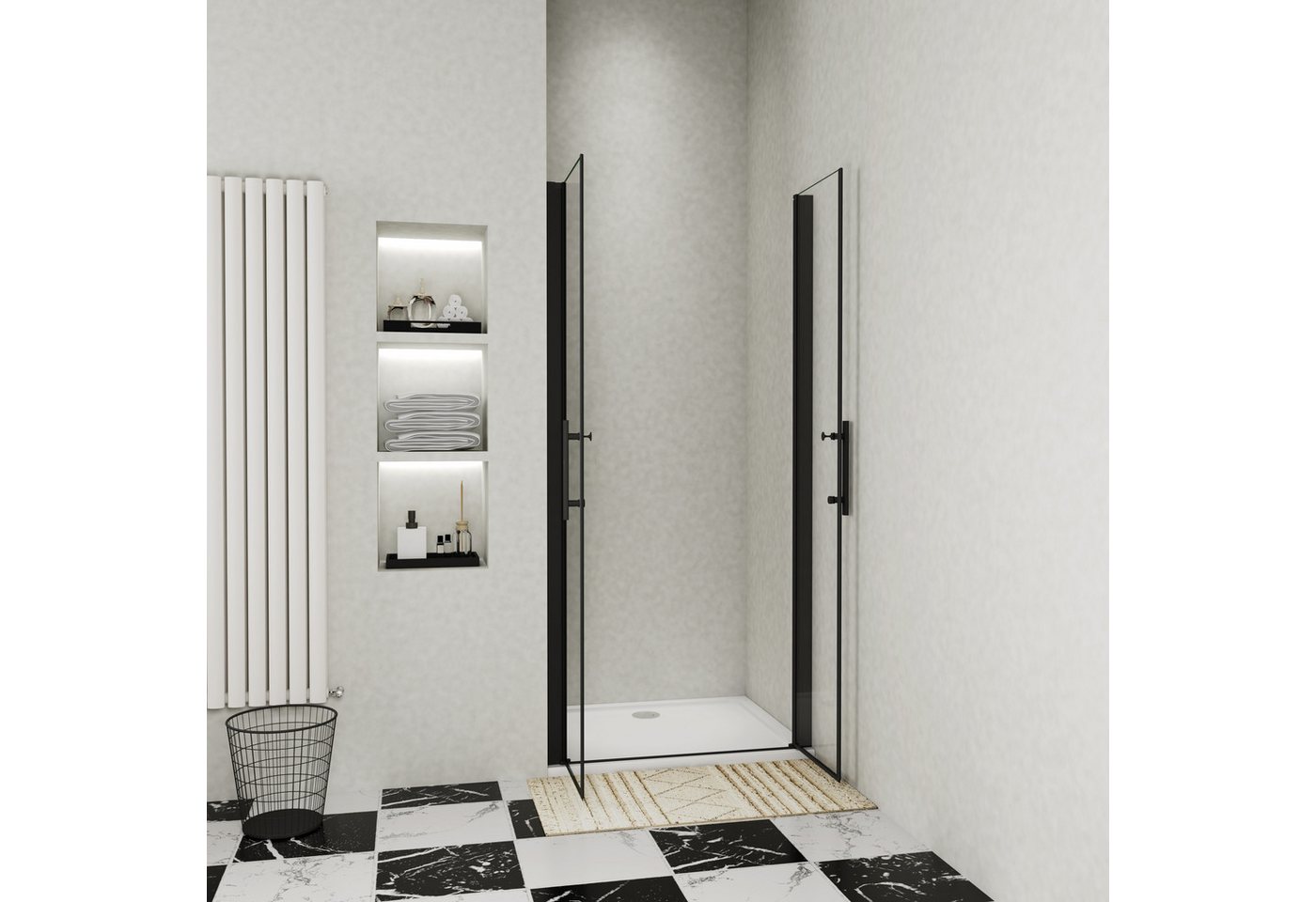 duschspa Dusch-Drehtür Schwingtür Duschtür Duschkabine Duschabtrennung Nischentür NANO Glas, 70x180 cm, Sicherheitsglas, Nano Glas Bild 5