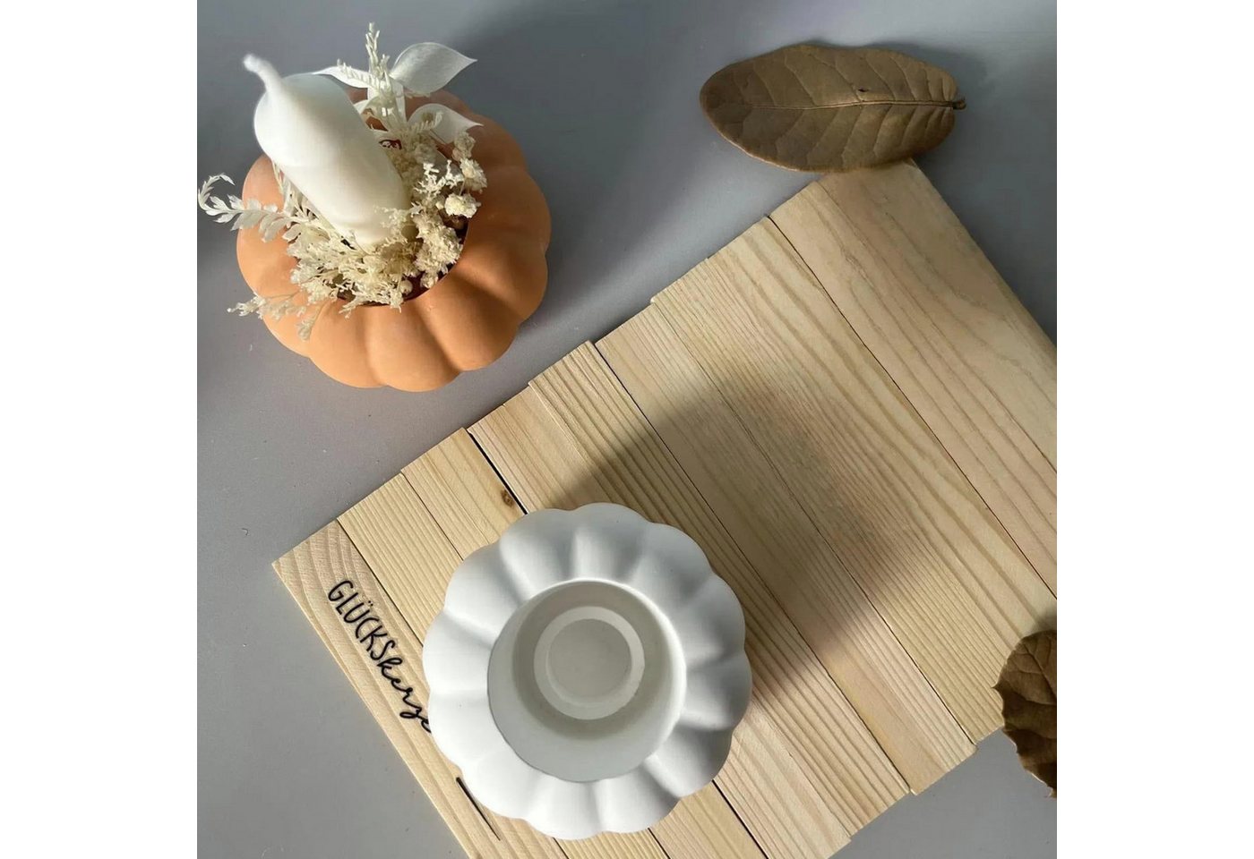 FOUORTUNATE-BEE Backform Kürbis Silikonform für Kerzenhalter Gießform Halloween DIY Deko, Silikon Gießform Kürbis für Kerzenhalter, Herbstdeko und Geschenke