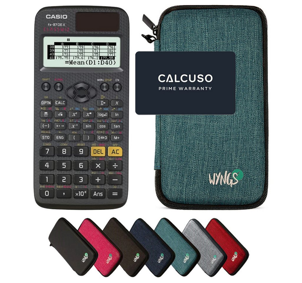 CASIO Taschenrechner fx-87DE X ClassWiz inkl. WYNGS Schutztasche Türkis Bild 5