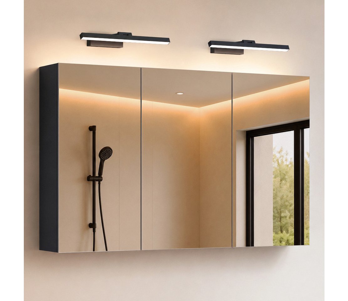doporro Spiegelschrank Wandschrank in Hängeschrank mit LED Spiegelbeleuchtung Strahlenschön Bild 2