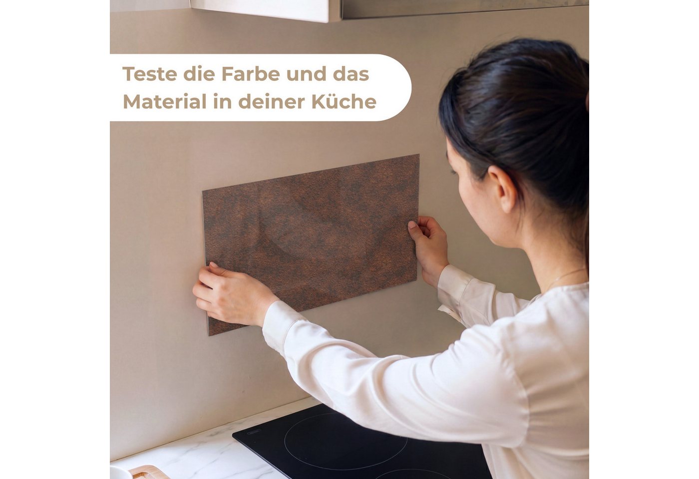 KitchenYeah Küchenrückwand Muster selbstklebend (keine Folie) Rost - Braun - Rot, (1-tlg), Spritzschutz, Küche, Rückwand, Küchenwand, Küchenfront, 30x20 cm