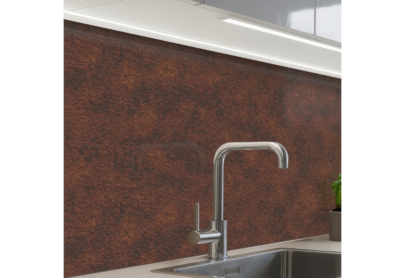KitchenYeah Küchenrückwand Muster selbstklebend (keine Folie) Rost - Braun - Rot, (1-tlg), Spritzschutz, Küche, Rückwand, Küchenwand, Küchenfront, 30x20 cm Bild 2