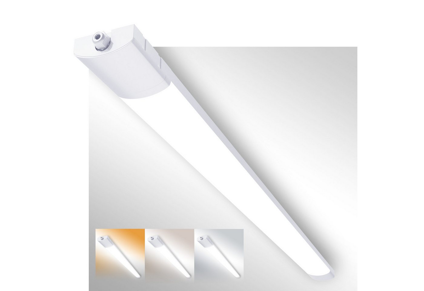 POPOLIC Wandleuchte LED Feuchtraumleuchte 36W, IP65 Wasserdicht, 3 Farbtemperaturen, 3 Farbtemperaturen (3000K/4000K/6500K) einstellbar, Verkettbar (bis zu 30 Stück), Für Küche, Garage, Keller, Flur