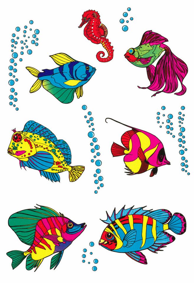 Hermann Schütz Aufkleber Aufkleber Fische 300 x 200 mm bunt Bild 2