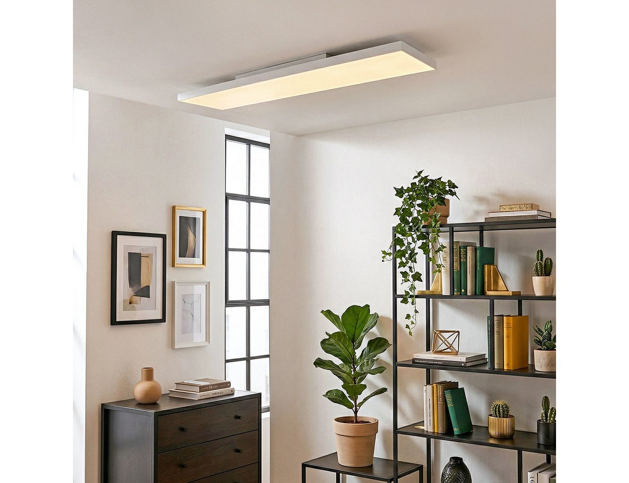 hofstein Panel Deckenpanel aus Metall/Kunststoff in Weiß mit Memory-Funktion, LED wechselbar, flache Deckenlampe mit Fernbedienung, CCT, LED 37 Watt, 4000 Lumen Bild 5