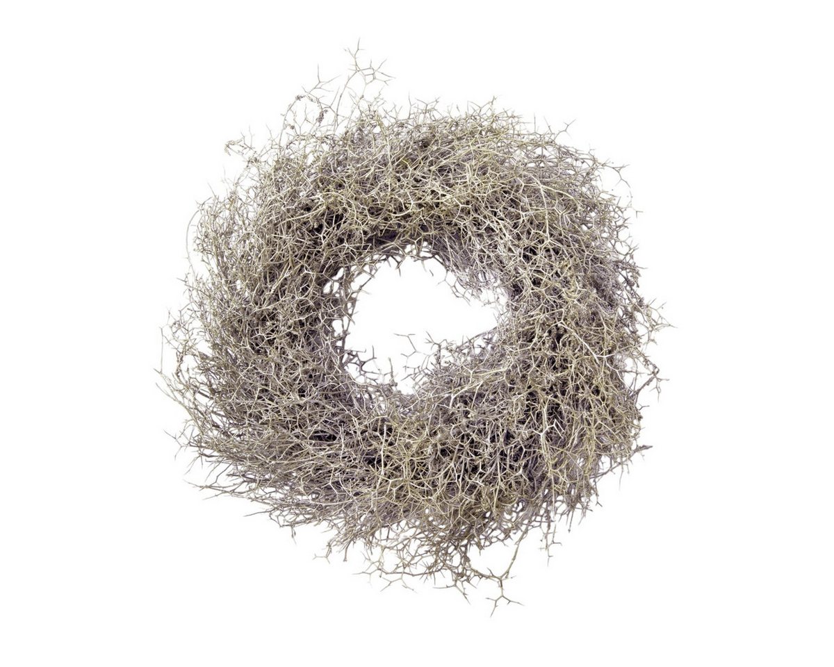finehomegarden Dekokranz Iron Busch Kranz 35 cm in Platin Dekorativer Naturkranz Türkranz Deko, Wand & Tischkranz – Rustikale Herbstdeko aus Naturmaterial