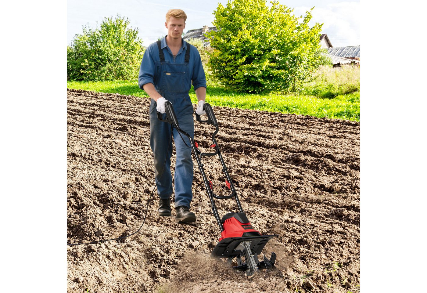 KOMFOTTEU Elektromotorhacke, klappbarer Bodenhacke, 750W, 380 U/min Bild 2