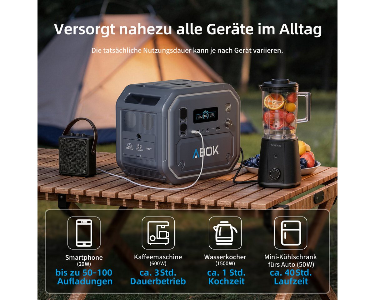 ABOK Stromerzeuger Ark2800, 2304Wh 2800W Tragbares Kraftwerk Bild 2