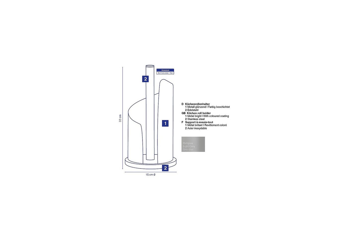 kela Küchenrollenhalter Stella, standfester Halter, breite Öffnung Bild 5
