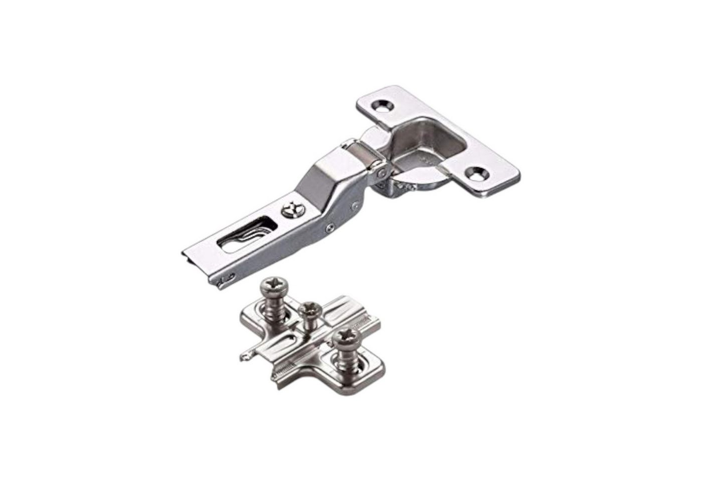 Salice Möbelbeschlag 2 Stück Salice Topfband Serie 200 S200 110° Bohrbild T52 Nic (2 St), Bohrbild T52 Nickel matt MPL Langloch H3 Schrankscharnier Bild 4