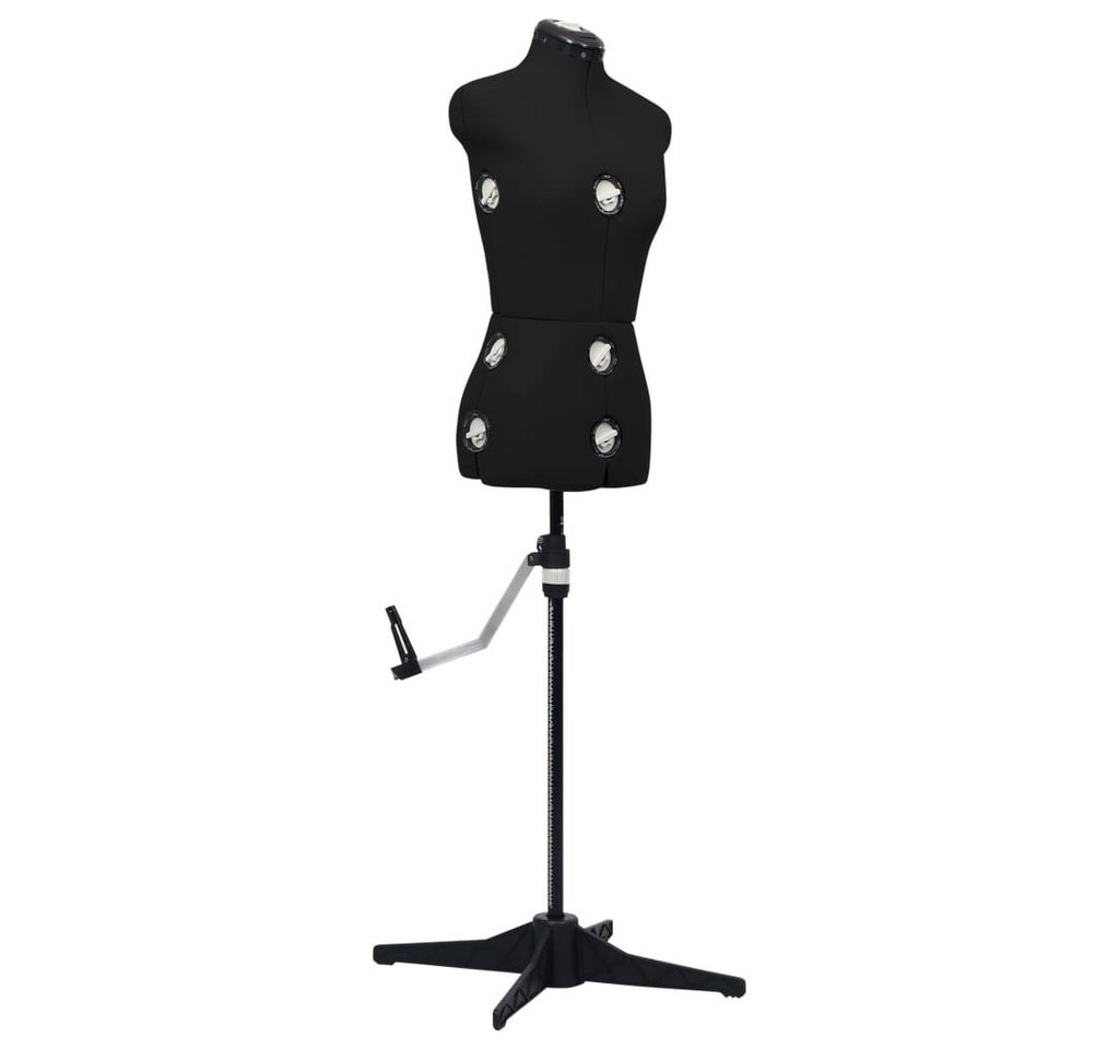 vidaXL Schneiderpuppe Schneiderpuppe Verstellbar Weiblich Schwarz S Größe 33-40