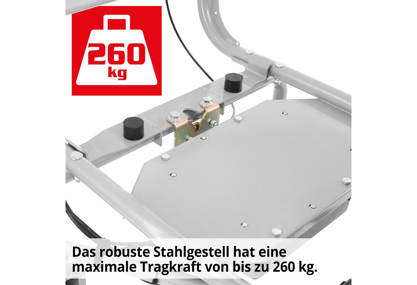 Hecht Motorschubkarre 2623 Akku-Muldenkipper Elektro 280 W 260 kg Tragkraft, 100 l, bürstenloser Motor, LED-Ladeanzeige, Luftreifen Stollenprofil