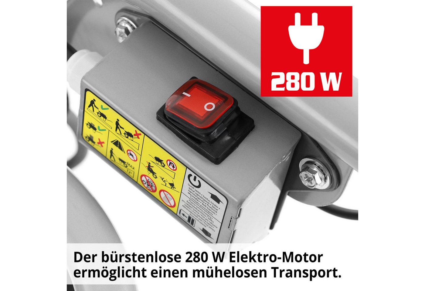 Hecht Motorschubkarre 2623 Akku-Muldenkipper Elektro 280 W 260 kg Tragkraft, 100 l, bürstenloser Motor, LED-Ladeanzeige, Luftreifen Stollenprofil Bild 3