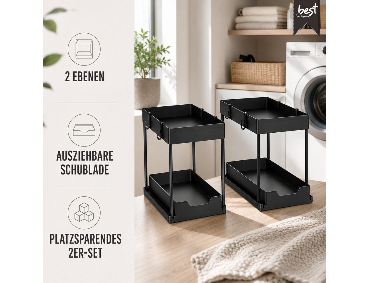 Best for Home Küchenorganizer-Set Küchenorganizer, Schwarz Bild 5