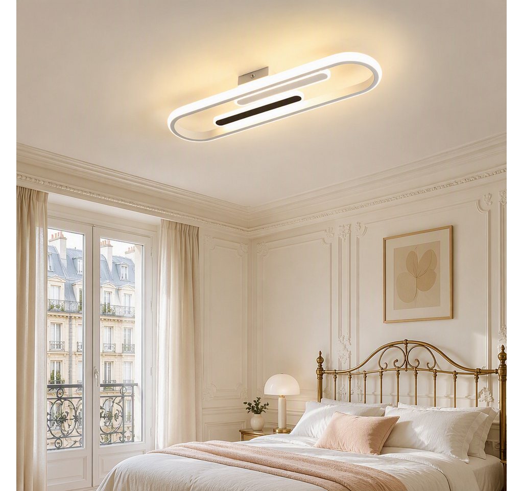 BlingBin LED Deckenleuchte 47cm Deckenlampe 29W 3400 lm warmweiß moderne LED Lampe, LED fest integriert, Tageslichtweiß, für Esstisch, Wohnzimmer und Büro Bild 2