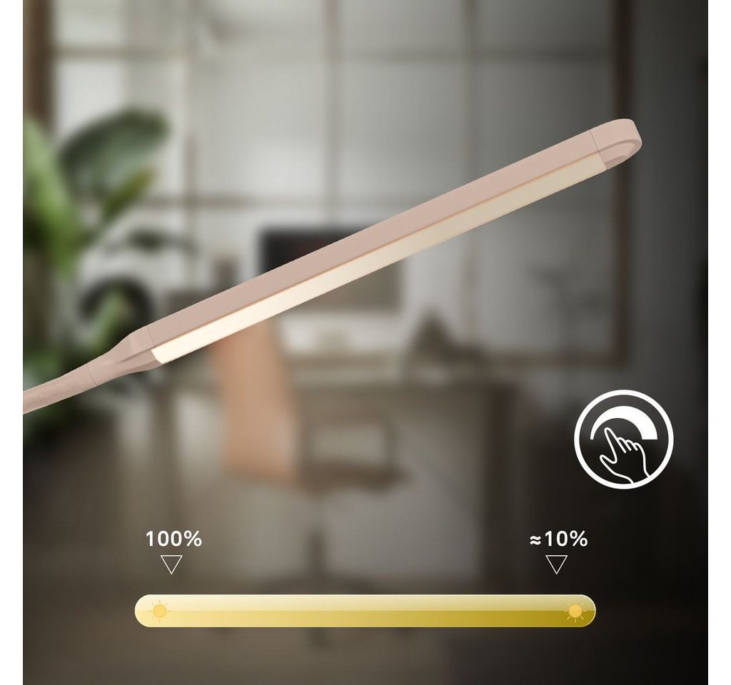 Briloner Leuchten Tischleuchte LED Tischleuchte Schwenkbar Dimmbar Touch CCT, Dimmfunktion, LED fest integriert, 13x72,5 cm, Büro, Wohnzimmer