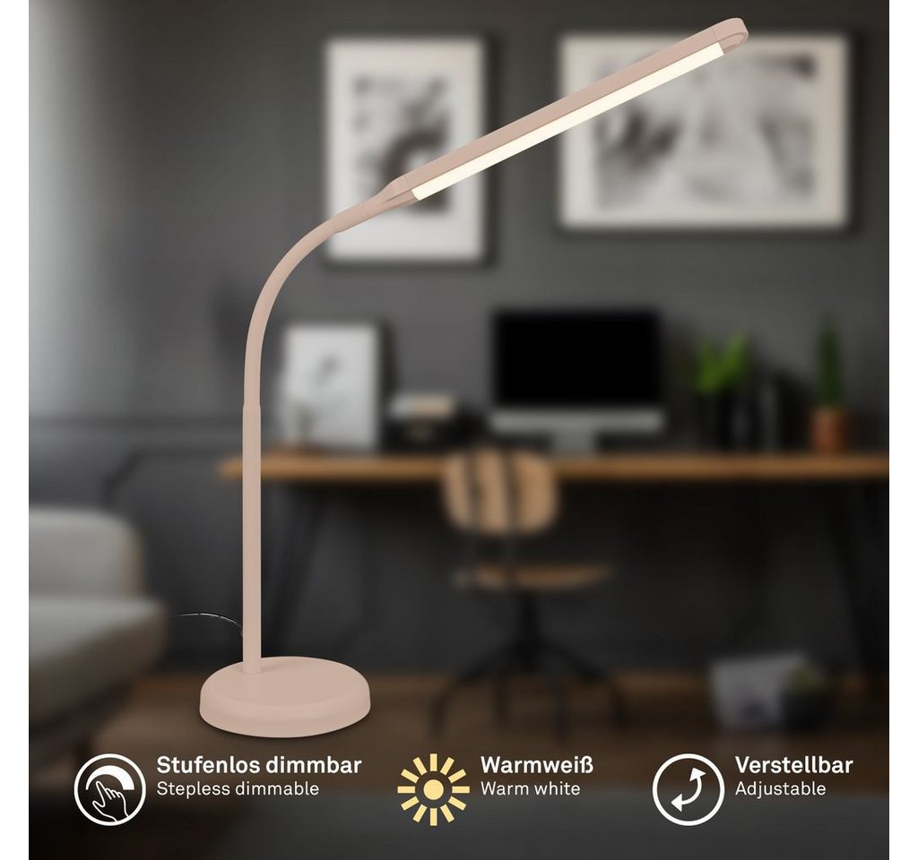 Briloner Leuchten Tischleuchte LED Tischleuchte Schwenkbar Dimmbar Touch CCT, Dimmfunktion, LED fest integriert, 13x72,5 cm, Büro, Wohnzimmer Bild 5