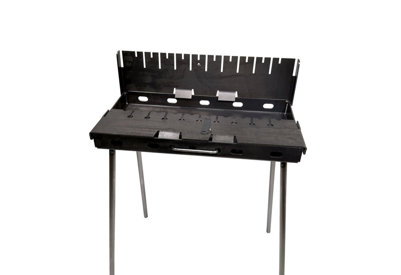 GOROCH Holzkohlegrill Mangal Verstärkter Schaschlikgrill Stahl 3 mm für 10 Spieße