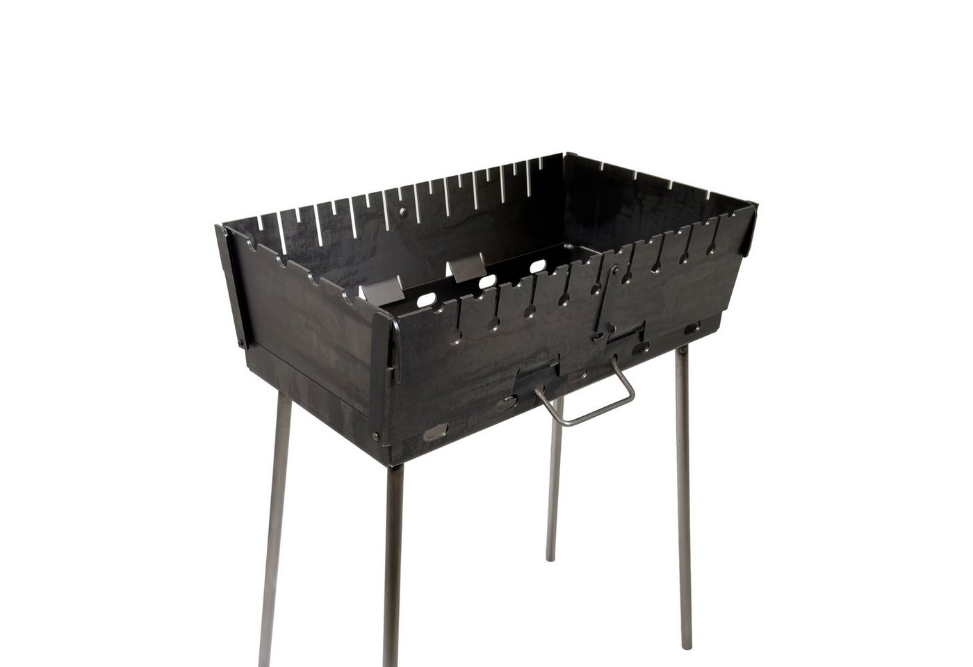 GOROCH Holzkohlegrill Mangal Verstärkter Schaschlikgrill Stahl 3 mm für 10 Spieße Bild 4