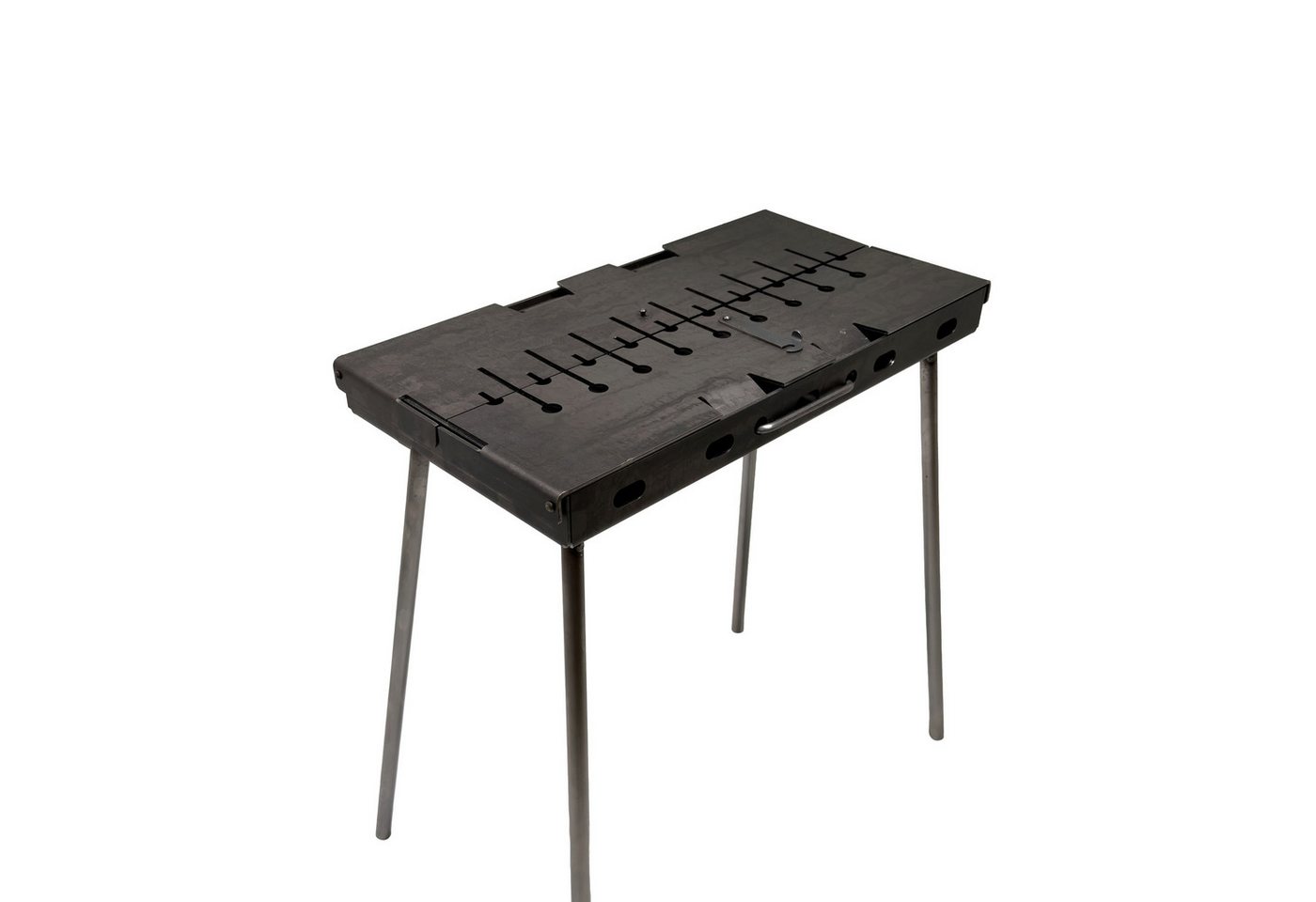 GOROCH Holzkohlegrill Mangal Verstärkter Schaschlikgrill Stahl 3 mm für 10 Spieße Bild 5