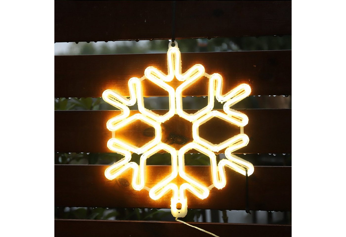 Salcar LED Dekolicht 40/60cm Schneeflocke Neonlicht LED Fenster Weihnachts Dekoration, Warmweiß, LED Weihnachts Lichter, Weihnachtsdeko Outdoor Bild 2