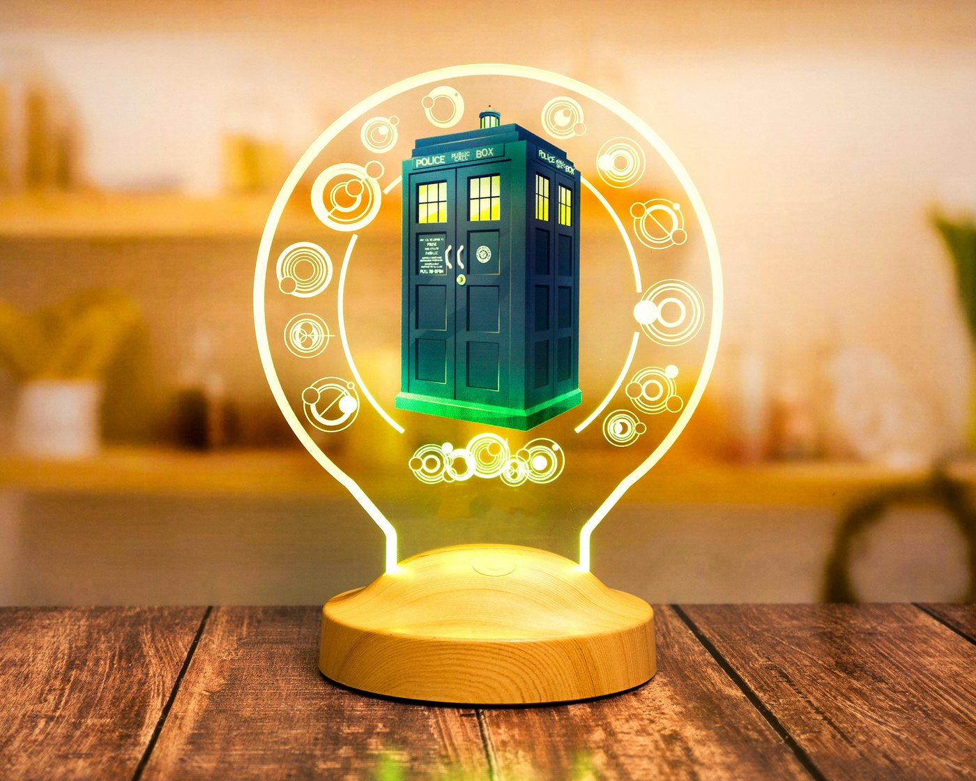 Geschenkelampe LED Nachttischlampe Tardis DR WHO 3D UV-Druck Nachtlicht Zimmer Deko, Leuchte 7 Farben fest integriert, Geburtstagsgeschenk für Freunde, Mädchen, Jungen Bild 3