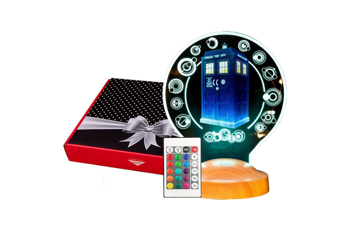 Geschenkelampe LED Nachttischlampe Tardis DR WHO 3D UV-Druck Nachtlicht Zimmer Deko, Leuchte 7 Farben fest integriert, Geburtstagsgeschenk für Freunde, Mädchen, Jungen Bild 4