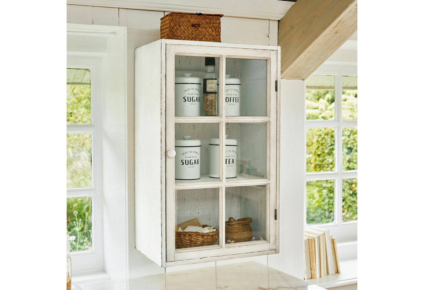 Mirabeau Küchenzeile Hängeschrank 2er Set Piavo antikweiß Bild 2