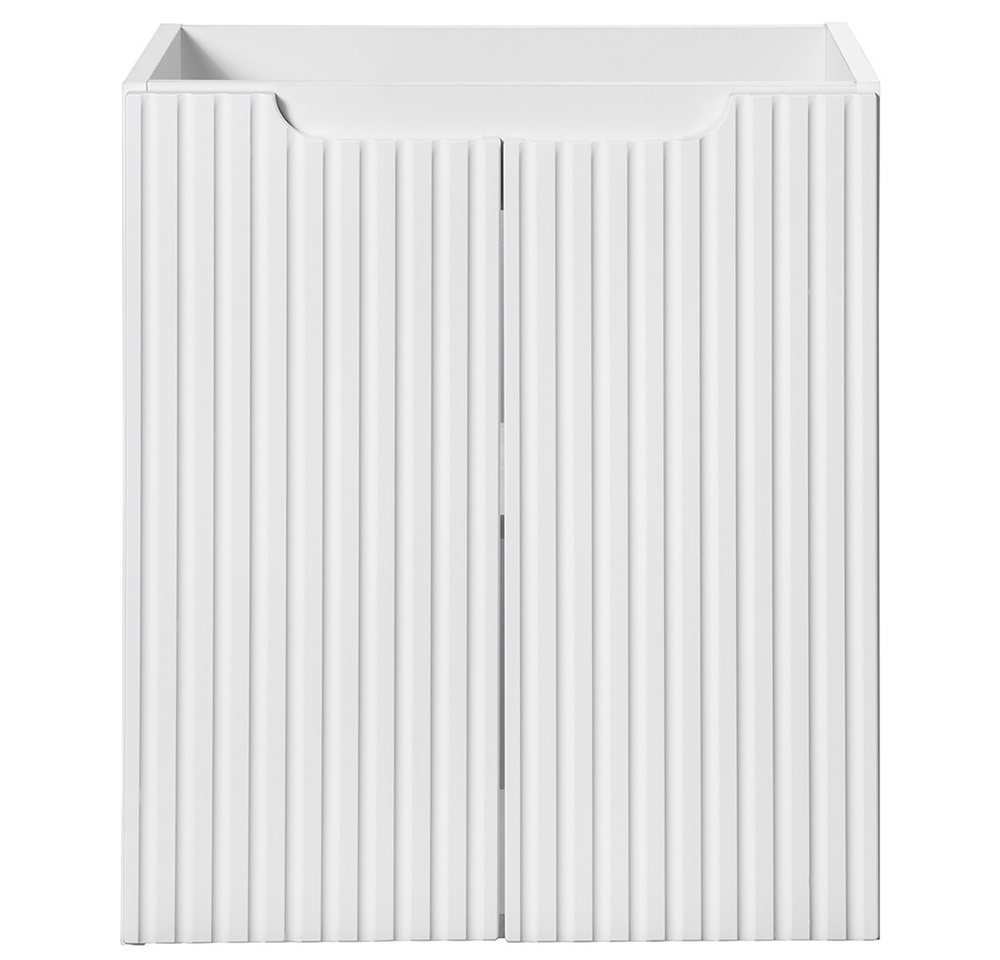 Lomadox Unterschrank NEWPORT-56-WHITE Waschtischunterschrank, weiß mit gerillter Front, ca. 50/57/39cm Bild 2