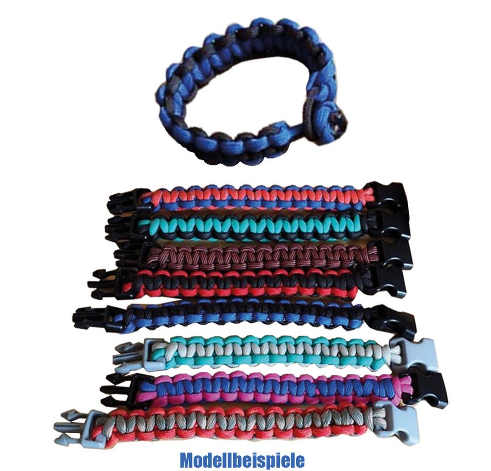 TE-Trend Kordel Paracord Seil Set 19-teilig Kernmantel Seil Steckschliesser, Hochstabiles Fallschirm Seil Bild 4