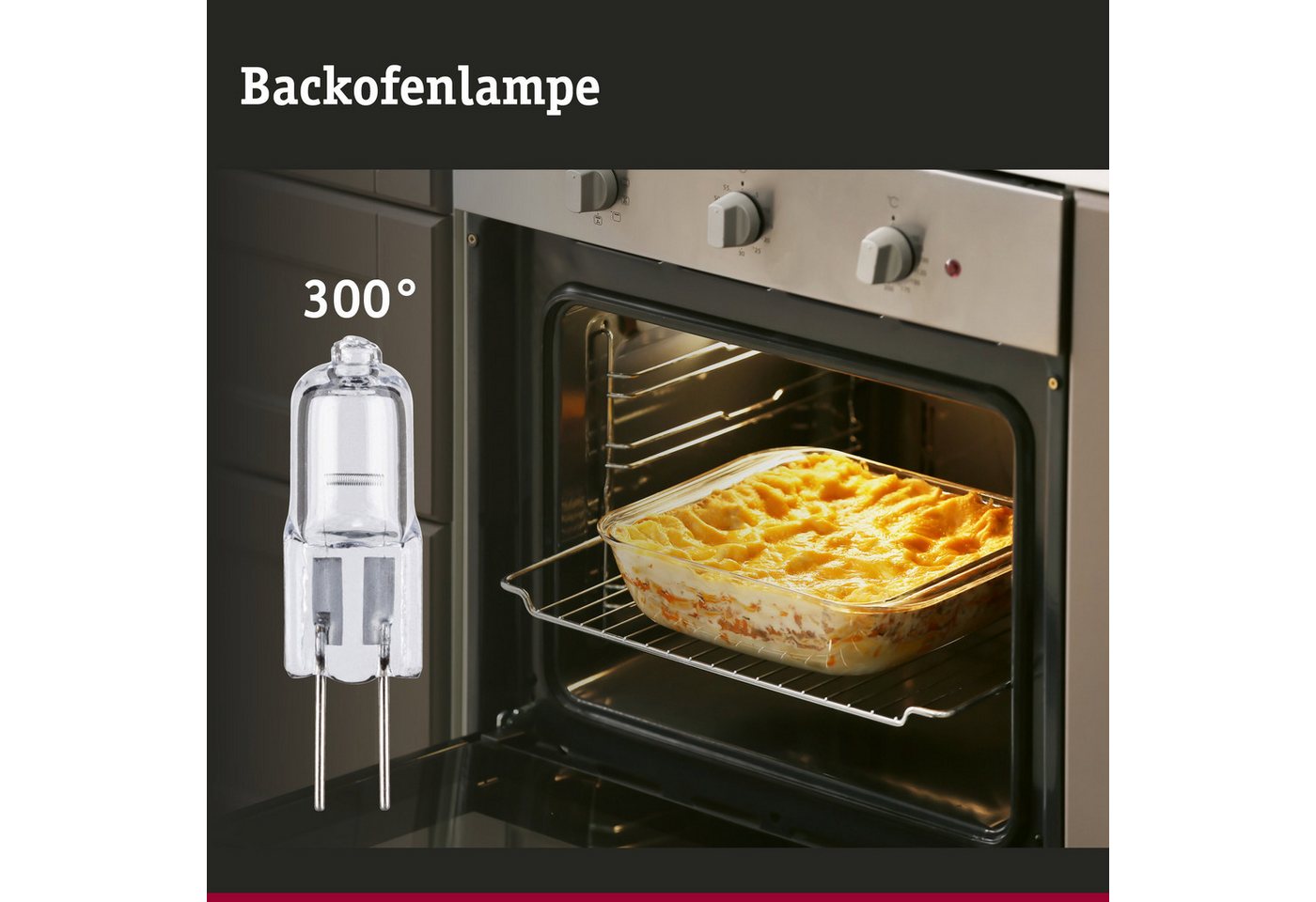 Paulmann Halogenlampe Set Halogen Stiftsockel Backofen G4 G4 12V 3x100lm 3x10W 2700K dimmbar, G4, 3 St. Bild 4