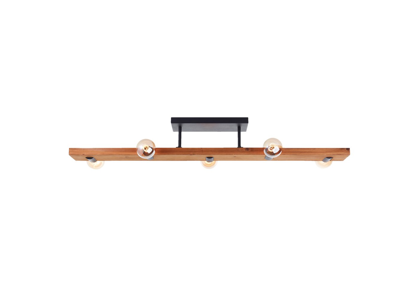 Lightbox Deckenleuchte, ohne Leuchtmittel, Deckenlampe, E27, 115 x 12,5 cm, Holz/Metall, braun/schwarz Bild 2