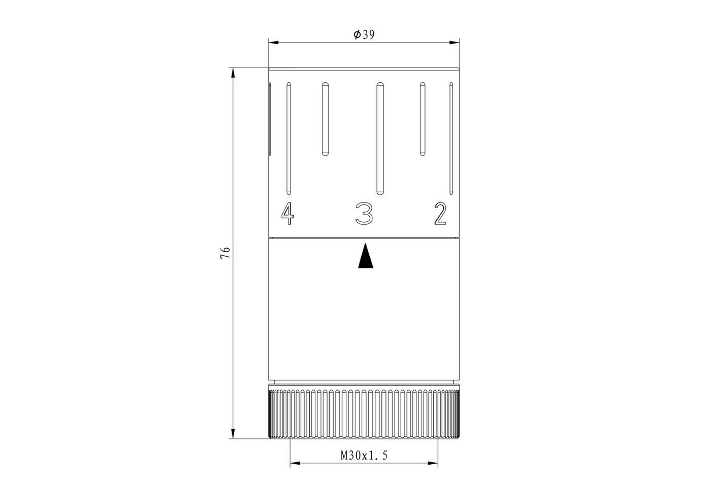 WITEN&NOCK Heizkörperthermostat Design Thermostatkopf M30x1,5mm Heizkörperventil Universal Anthrazit, (4 St) Bild 5