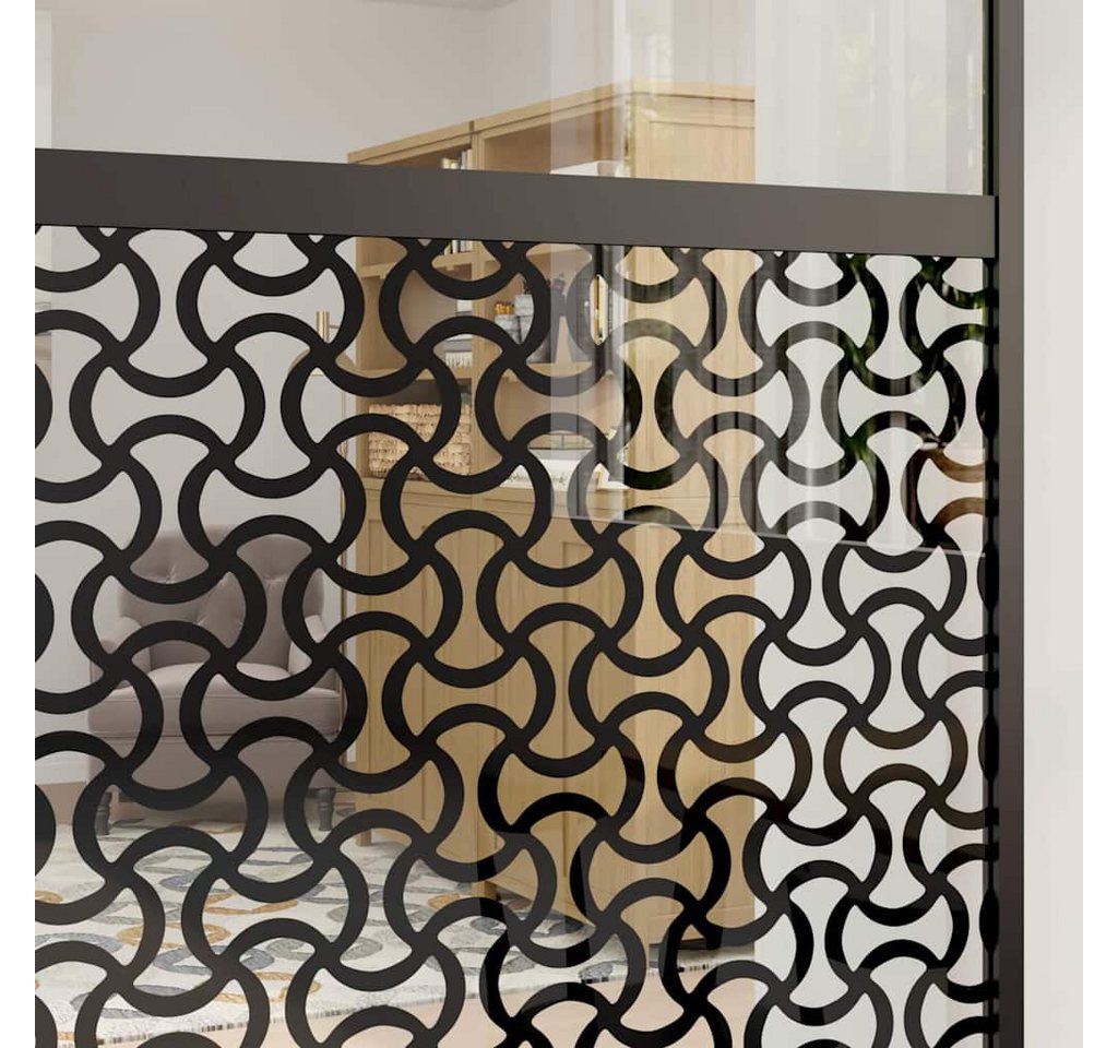 furnicato Schiebetür Glastür 102,5 x 2 x 205 cm Schwarz, Platzsparende Raumtrennung mit verstellbarem Stopper für innen Bild 4