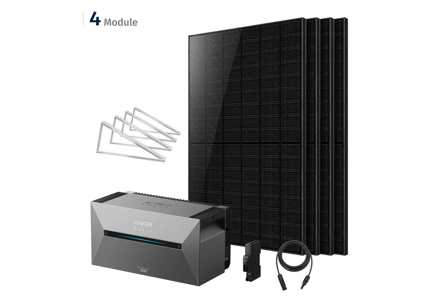 SolarMars Balkonkraftwerk 2000W mit Speicher komplett Set inkl. Anker Solix Solarbank 2/3/4 Pro Bild 5