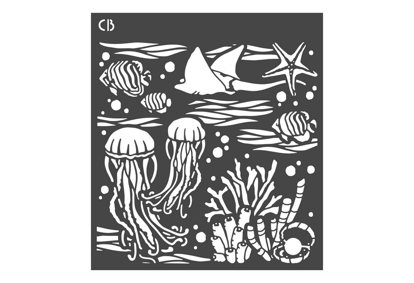 Ciao Bella Motivschablone Underwater, 24 cm x 22 cm
