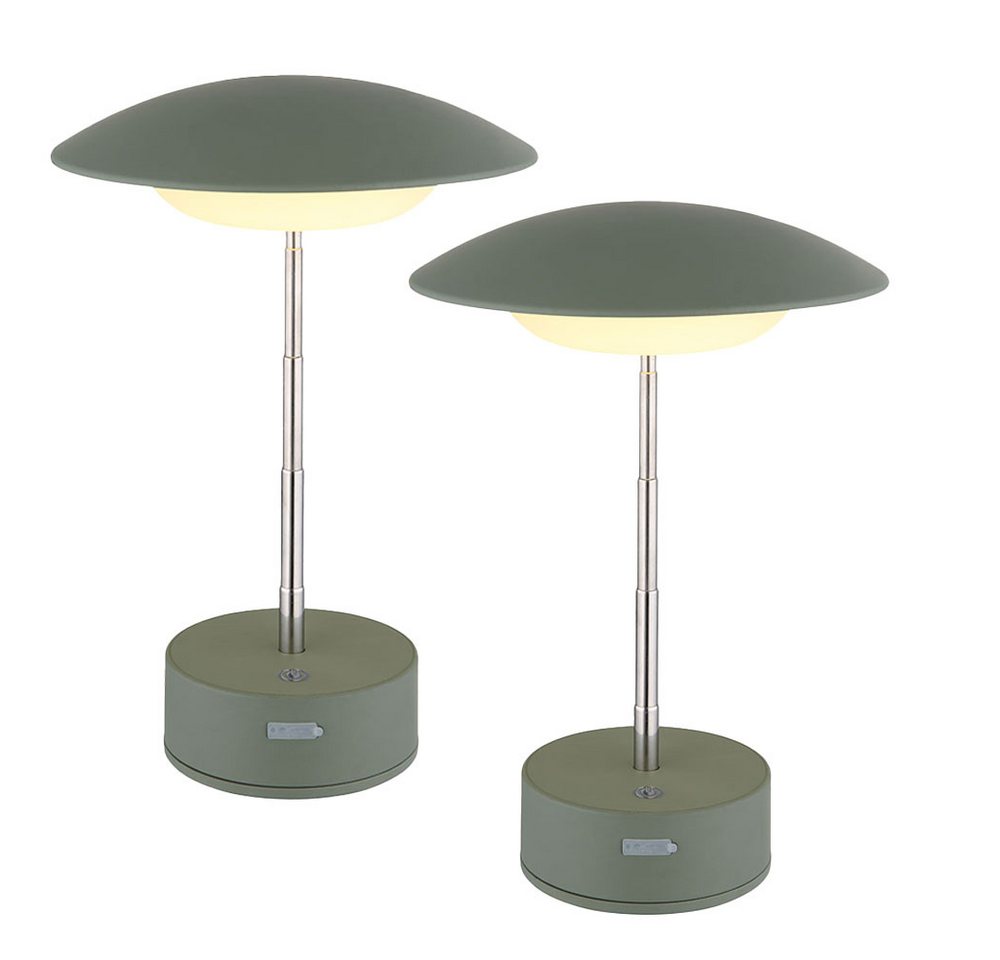 GLOBO LIGHTING LED Tischleuchte, LED-Leuchtmittel fest verbaut, Warmweiß, Tischlampe Leselampe Touchdimmer höhenverstellbar Akku 2er Set