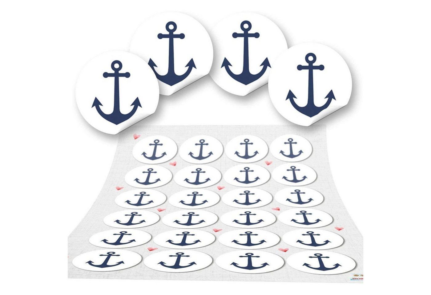 Logbuch-Verlag Aufkleber Maritimes Sticker Set - 72 Aufkleber ohne Text Anker + Muscheln Bild 4